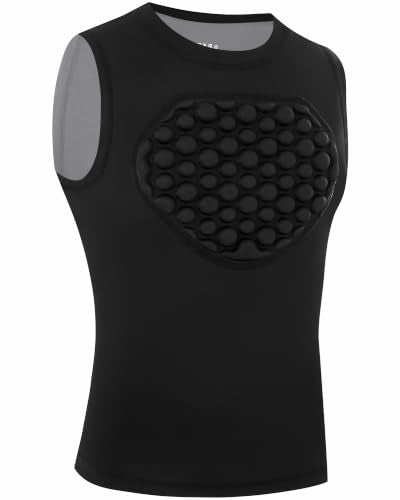 Runhit Youth Baseball Chest Protector Softball Lacrosse Football Padded Compression Shirt Heart Guard Sternum Protection - color: Black Gray, size: Small