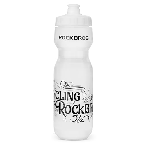 ROCKBROS Cycling Water Bottle, 20-25oz Squeeze Sports Water Bottle, BPA-Free - color: 25oz White