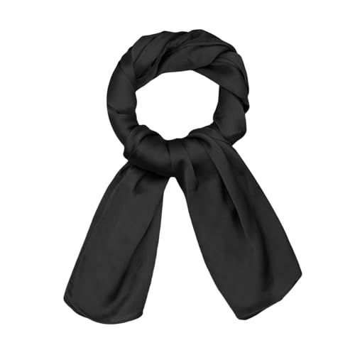 JUMISEE Silky Satin Hijab Scarf for Women Fashion Crinkle Crepe Instant Muslim Islamic Hijab Head Wrap Long Shawls - color: Black