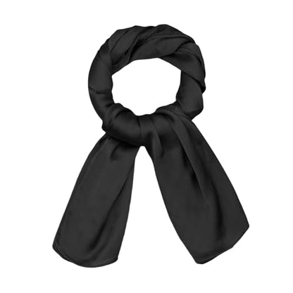 JUMISEE Silky Satin Hijab Scarf for Women Fashion Crinkle Crepe Instant Muslim Islamic Hijab Head Wrap Long Shawls - color: Black