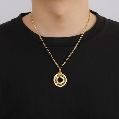 TEAMER Shema Yisrael Necklace Jewish Prayer Hear O Necklace Stainless Steel Hebrew Pendant Religious Vintage Jewelry for Men Women - style: Gold Chain