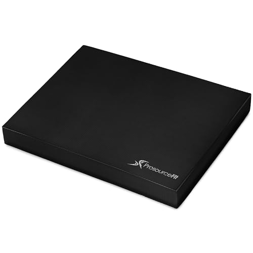 ProsourceFit Exercise Balance Pad, Non-Slip Cushioned Foam Mat & Knee Pad for Fitness and Stability Training, Yoga, Physical Therapy - color: Black, size: XL - (18.75" x 15")