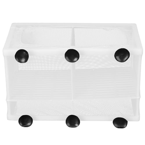 Aquarium Fish Breeder Box Isolation Hatchery with Detachable Frame Locking Feet and Powerful Suction Cup for Fish Fry Hatching Pairing Reproduction and Tank Separation (Large with partition) - size: Large with partition