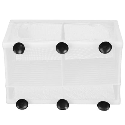 Aquarium Fish Breeder Box Isolation Hatchery with Detachable Frame Locking Feet and Powerful Suction Cup for Fish Fry Hatching Pairing Reproduction and Tank Separation (Large with partition) - size: Large with partition