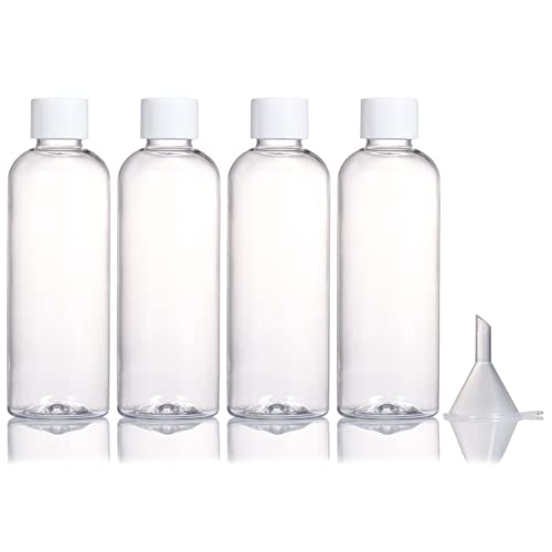 4pcs Travel Bottles,100ml Refillable Clear Empty Plastic Travel Size Containers Bottles with Screw Lids for Toiletries,Soap,Shampoo and Conditioner - color: 4 x 100ml