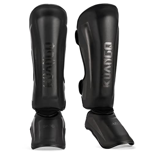 Muay Thai Shin Guards, Muay Thai Martial Arts Kicking Leg Instep Protection Pads Sparring Gear,for Kickboxing MMA Training and Sparring,Professional MMA Equipment - color: Black, size: Small