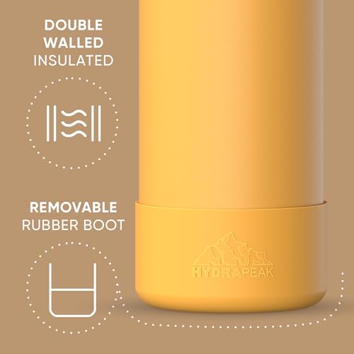 Hydrapeak 32oz Sport Insulated Water Bottle with Straw Lid, Leak & Spill Proof, Keeps Drinks Cold for 24 Hours, Hot for 12 Hours, Premium Stainless Steel Water Bottles (32oz, Tangerine) - color: Tangerine