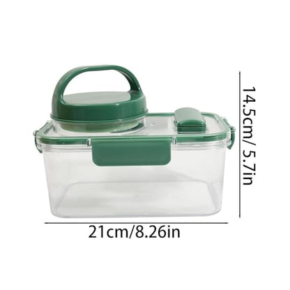 Portable Plastic Salad Case Container with Leak Proof Oats Container Reusable Keep It Fresh Vegetable Storage Box (Rectangle) - color: Rectangle
