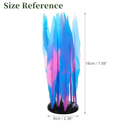 Aquarium Glowing Kelp Plant, Soft Silicone Glowing Decorations Blue 2pcs - color: Blue