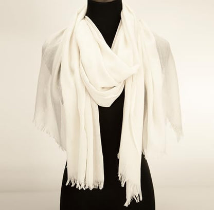 Mealah Womens Shawl Scarf - Lightweight Wrap Scarves Shawl Solid Color Sunscreen Scarve for Spring Summer Season Travel - color: Off-white