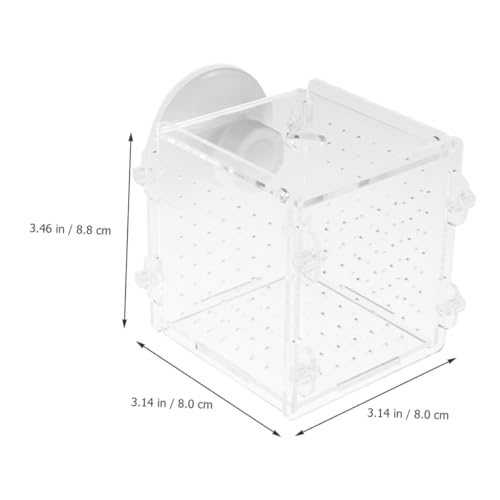COHEALI Fish Isolation Case Acrylic Breeding Box 8x8x8.8 Cm Aquarium Nursery Divider for Betta Guppy Shrimp Hatchery Tank