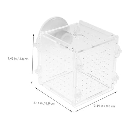 COHEALI Fish Isolation Case Acrylic Breeding Box 8x8x8.8 Cm Aquarium Nursery Divider for Betta Guppy Shrimp Hatchery Tank