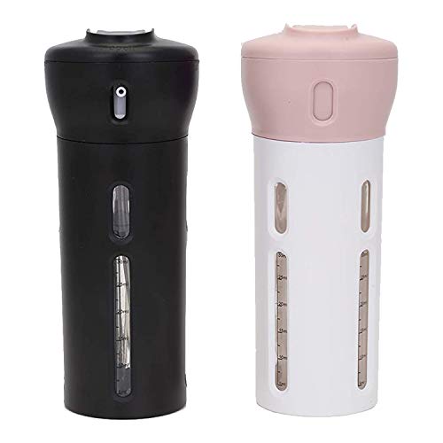 Travigo 4-in-1 Travel Dispenser Bottle Set, TSA Approved, Leak Proof, Reusable 1.4 oz. (40 mL) Toiletry Containers for Shampoo, Conditioner, Soap, Lotion, Skincare (2 Pack, Black & Pink) - color: 2 Pack (Black Pink)