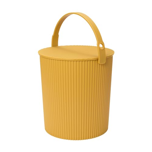 Hachiman Extra Large Bucket | Hands-Free Filling, Easy to Stack and Store, Indoor Outdoor Use - color: Mustard, size: Extra Large