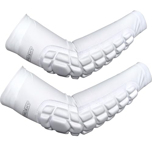Frelaxy Elbow Pads, Padded Arm Sleeves for Volleyball and Football, 2 Pack - color: White, size: X-Large