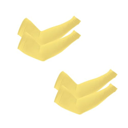 PFFY UV Protection Cooling Arm Sleeves for Men and Women UPF 50 Sun Sleeve - color: 2 Pairs Yellow