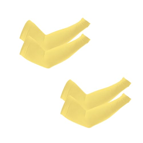 PFFY UV Protection Cooling Arm Sleeves for Men and Women UPF 50 Sun Sleeve - color: 2 Pairs Yellow