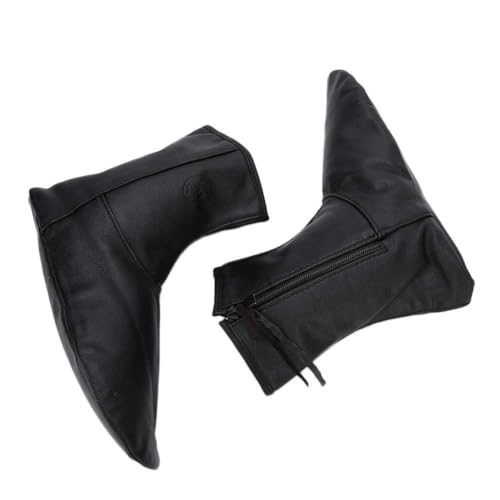 1Pair Muslim Leather Socks, Unisex Socks Zips Stockings, Islamic Thermal Prayer Winter Socks with Fleece Lined Sizes 35 to 45 (38-black) - size: 38