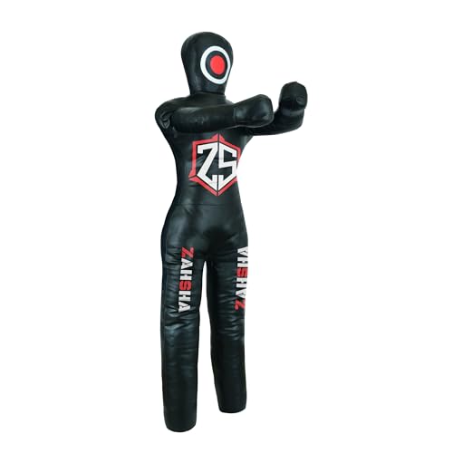 BJJ Wrestling Grappling Throwing Dummy Bag, Unfilled, PU Leather - size: 60 inches| 150cm|5 Feet