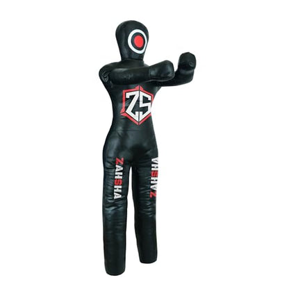 BJJ Wrestling Grappling Throwing Dummy Bag, Unfilled, PU Leather - size: 48 inches| 120cm|4 Feet