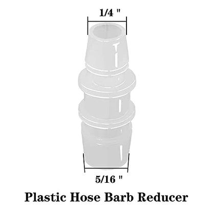 5/16" to 1/4" Hose Barb Reducer Pipe Fittings Adapter, Plastic Joint connector Splicer Mender for Aquarium Household Transport Fuel Gas Liquid Air (Pack of 4) - size: 5/16"-1/4"
