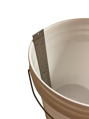 5 Gallon Bucket Depth Gauge, Liquid Level Measure Stick with Inch/Gallon Marks for Paint, Water, Chemical, Farming