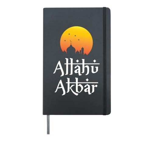 Allahu Akbar Ramadan Islamic Design For Muslim Man Woman Hardcover Journal, Black