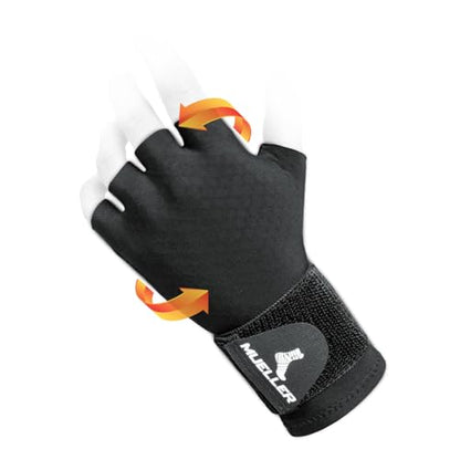 Mueller Sports Medicine Compression Glove for Men and Women, Hand & Wrist Pain Relief Support, Ideal for Carpal Tunnel, Arthritis, Fits Right or Left, Black, One Size