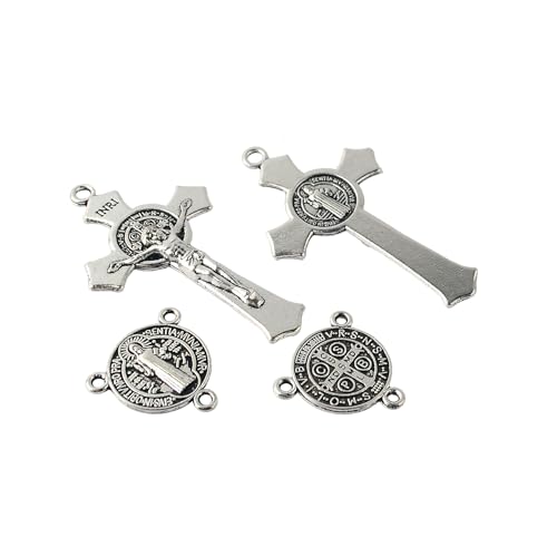 Car Rosary from The Holy Land of Bethlehem - 7” St Benedict Rosary with Crucifix & Saint Benedict Medal, Olive Wood Catholic Pocket Rosary with Wooden Rosary Beads & Lobster Clasp - color: Saint Benedict