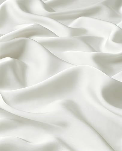 Lina & Lily Luxury Satin Hijab Head Scarf Shawl Wrap for Muslim Women Extra Long - color: Ivory White