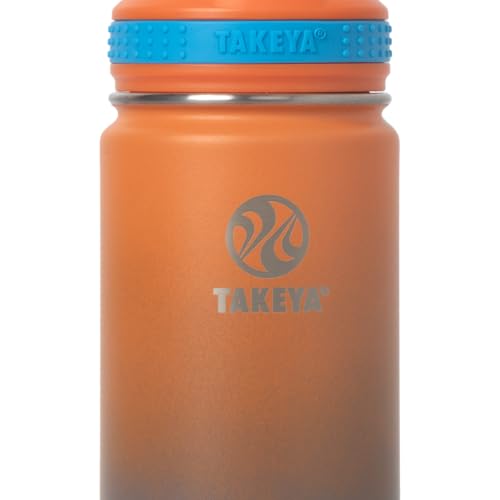 Takeya 18 oz Actives Stainless Steel Water Bottle with Straw Lid – Leakproof, Double-Wall Insulated, Keeps Drinks Cold 24 hrs/Hot 12 hrs, BPA-Free, Powder-Coated, Gym & Travel, Ombre Awestruck - color: Ombre Awestruck, size: 18 Ounces