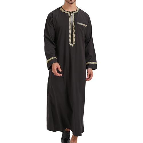 zhxinashu Muslim Thobe for Men Kaftan Mens Caftans Jubba for Mens Thobes - size: X-Large