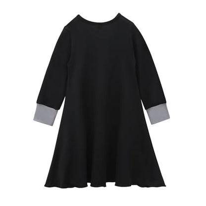 Muslim Dress for Girl Abaya Kaftan Kids Islamic Prayer Clothes Long Sleeve Dress Dubai 2026 Ramadan Hijab Sets - color: Black, size: 3-4T
