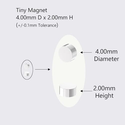 Tiny N52 Magnets- D4x2mm - 800 Pack Small Magnet,Mini Refrigerator Magnets Rare Earth Magnets Neodymium Magnet for Crafts, Whiteboard, Kitchen Cabinet, 3D Printer, Fridge - size: 4mm D x 2mm H