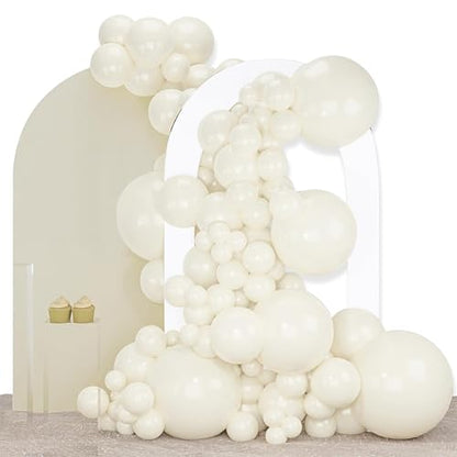 PartyWoo 베이지 풍선 140피스 다양한 사이즈 45.7cm(18인치), 30.5cm(12인치), 25.4cm(10인치), 12.7cm(5인치), 12.7cm(5인치), 크림, 아이보리, 풍선 아치 키트, 화환, 결혼식, 브라이덜, 졸업식, 베이비 샤워, 부활절 - color: 베이지-q08