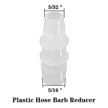 5/16" to 5/32" Hose Barb Reducer Pipe Fittings Adapter, Plastic Joint connector Splicer Mender for Aquarium Household Transport Fuel Gas Liquid Air (Pack of 4) - size: 5/16"-5/32"