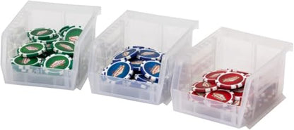 Akro-Mils 30210 AkroBins Plastic Storage Bins, 5"x4"x3", Clear, 24-Pack | Space-Saving Stackable Bins for Garage, Pantry, Craft Organization - color: Clear