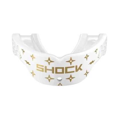 Shock Doctor Gel Max Power Carbon Convertible Mouth Guard - color: White/Gold Lux, size: Adult