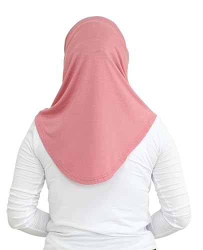 Prien Sport Instant Hijab For Women, Muslim Cotton Turban, Soft Head Scarf, Ready To Wear Hijabs Prayer Clothes, Islamic Wear - color: Dusty Rose