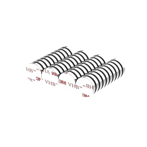 N52 Self Adhesive Super Strong Neodymium Disc Magnets- 0.5" D x 0.1" H - 40Pack W/Spacers,Powerful Rare Earth Magnets with 3M 4920 VHB Double Side Adhesive Backing, Heavy Duty Sticky Magnets - size: D1/2" x H1/10" w/Adhesive