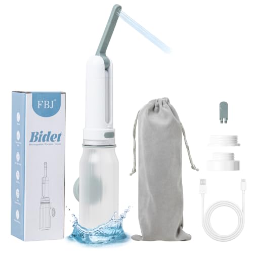 FBJ Portable Bidet,Rechargeable Bidet for Travel,Electric Peri Bottle High Pressure Handheld Sprayer with 3 Spray Modes,IPX7 Waterproof Travel Bidet for Women,Men,Postpartum,Personal Hygiene