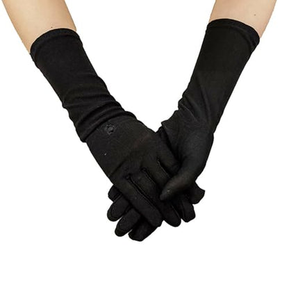 Muslims Arab Black Gloves for Women Sunproof Arm Covers Embroidery Long Arm Sleeves Full Finger Arabian Hijab Hand Gloves Long
