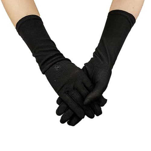 Muslims Arab Black Gloves for Women Sunproof Arm Covers Embroidery Long Arm Sleeves Full Finger Arabian Hijab Hand Gloves Long