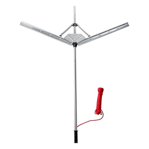 VEVOR Lake Weed Cutter, Pond Aquatic Plant Cutting Tool with 48 in Max. Cut Width, Sharp and Heavy-Duty Steel Blades, Pond Rake with 30 ft Throw Rope, for Cattail, Phragmites, Lilly Pads & Chara - size: 36-48in