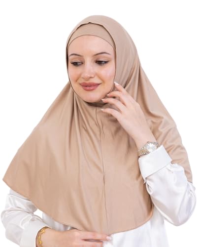Prien Instant Hijab For Women, Muslim Long Scarf, Undercap Turban Set, Turkish Islamic Clothing, Prayer Clothes For Abaya - color: Deep Mink