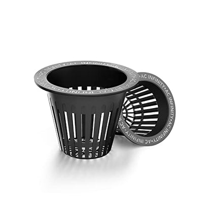 AC Infinity Net Cups 5cm Heavy Duty Garden Slotted Net Pots with Wide Lip | Wide Lip Rims, 50-Pack Black Bucket Basket for Indoor Outdoor Growing, Orchids, Aquaponics, Hydroponics - size: 2"