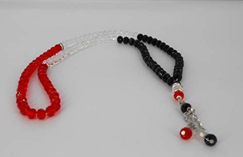 Islamic Crystal Souvenir Yemen Flag Color, Yemen Prayer Beads Masbaha, Tasbeeh, Car Hanging, Wedding Favors, Muslim Islamic 99 Worry Prayer Beads
