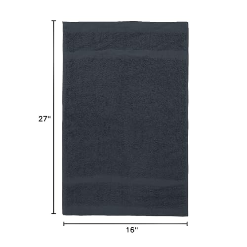 Avalon Towels Salon Towel - Grey Hand Towels Bulk Pack of 24 - 100% Cotton Absorbent Spa, Facial & Gym Towel for Working Out - 16x27 Inches (Not Bleach Proof) - color: Grey