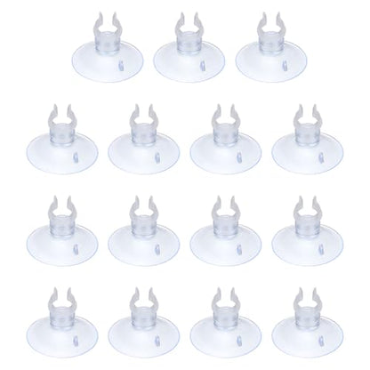 Aquarium Suction Cups, Fish Tank Suction Cups Clips Airline Tube Holders Clamps (Plastic, 15Pcs, Clear) for 0.4" Fish Tank Airline Tubing Binding Moss Shrimp Nest, 10x30MM - color: Clear, size: 10x30MM