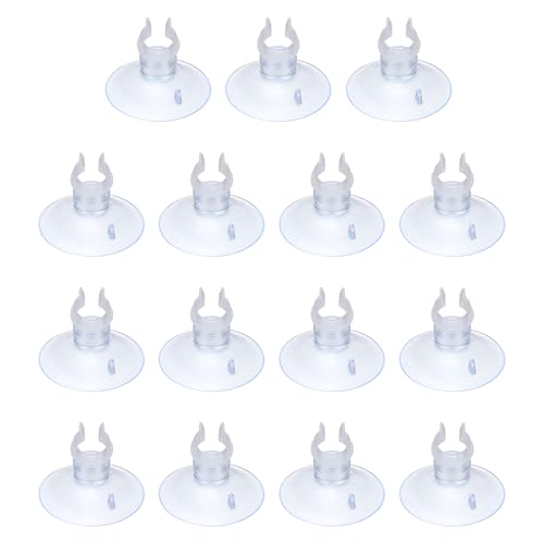 Aquarium Suction Cups, Fish Tank Suction Cups Clips Airline Tube Holders Clamps (Plastic, 15Pcs, Clear) for 0.4" Fish Tank Airline Tubing Binding Moss Shrimp Nest, 10x30MM - color: Clear, size: 10x30MM